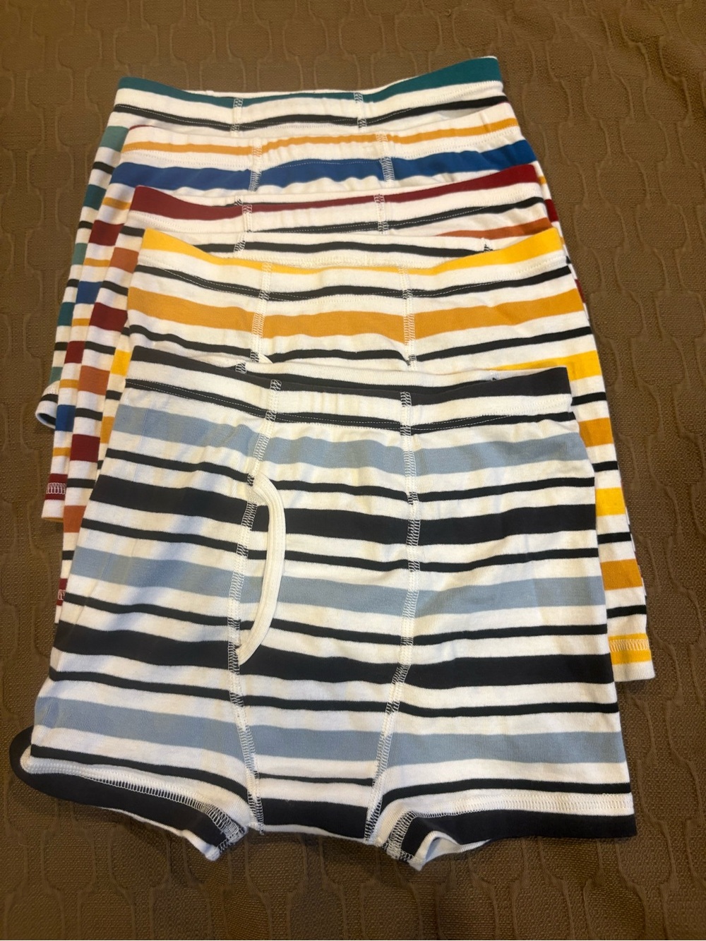 Hanna Andersson Boys Striped Cotton Boxer Briefs - Blue, Yellow, Red, Green